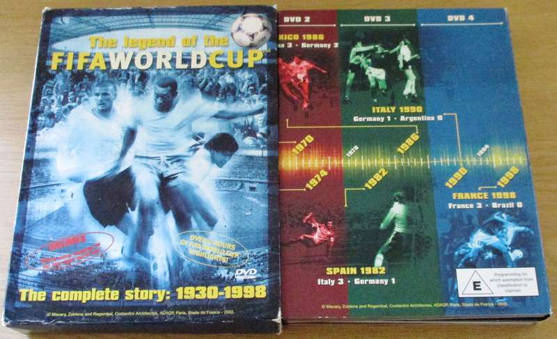 THE LEGEND OF THE FIFA WORLD CUP The Complete Story 1930-1998 4xDVD [Box Set Shelf]