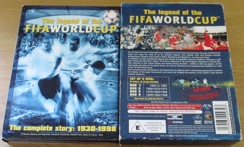 THE LEGEND OF THE FIFA WORLD CUP The Complete Story 1930-1998 4xDVD [Box Set Shelf]