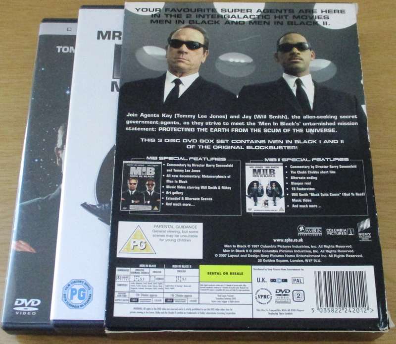 MIB MEN IN BLACK 1 & 2 3xDVD BOX SET [Box Set Shelf]
