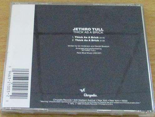 JETHRO TULL Thick as a Brick CD