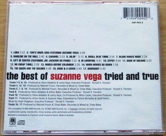 SUZANNE VEGA The Best of Tried and True CD [Gx34]