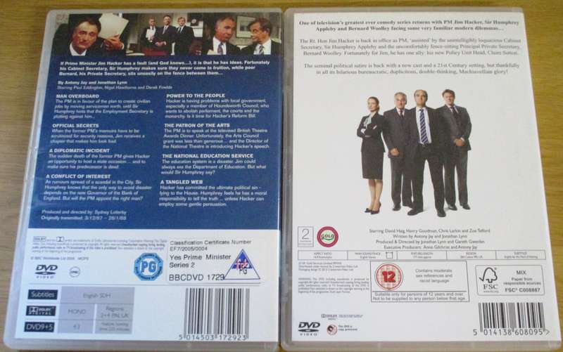 YES, PRIME MINISTER Series 1 + 2 DVD [Box Set Shelf]