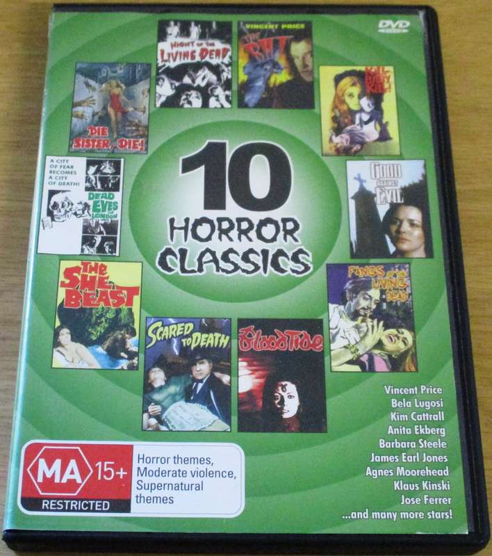 10 HORROR CLASSICS 4xDVD [Box Set Shelf]