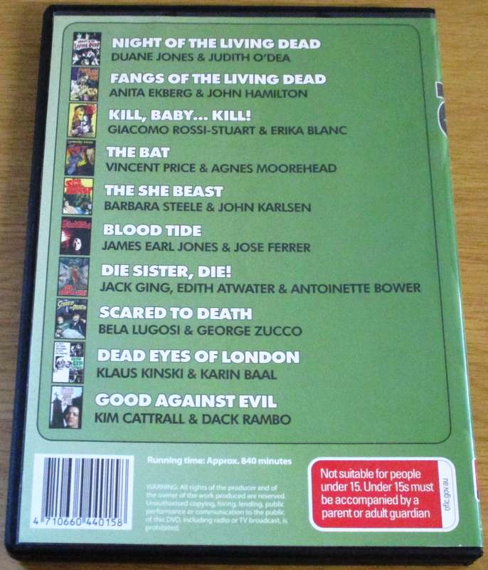 10 HORROR CLASSICS 4xDVD [Box Set Shelf]