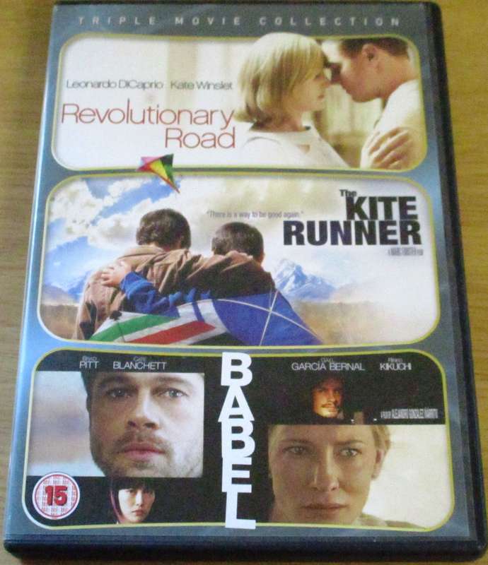 REVOLUTIONARY ROAD + KITE RUNNER + BABEL 3xDVD [Box Set Shelf]