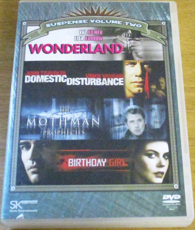 WONDERLAND + DOMESTIC DISTURBANCE + THE MOTHMAN PROPHECIES + BIRTHDAY GIRL 4xDVD [Box Set Shelf]
