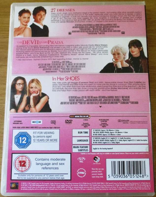 27 DRESSES + THE DEVIL WEARS PRADA + IN HER SHOES 3xDVD [Box Set Shelf]