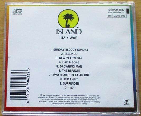 U2 War CD [Gx35]