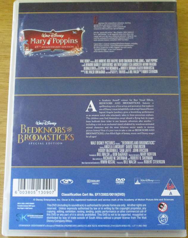 WALT DISNEY: MARY POPPINS + BEDKNOBS and BROOMSTICKS  2xDVD [Box Set Shelf]