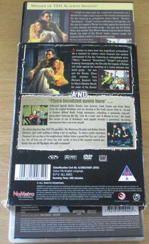 GUYS AND DOLLS + WEST SIDE STORY 2xDVD [Box Set Shelf]