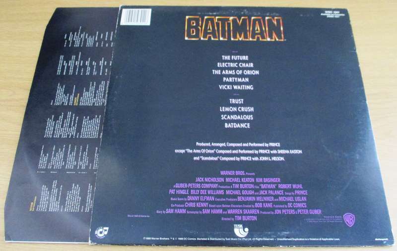 PRINCE Batman O.S.T. South African pressing VINYL LP Record