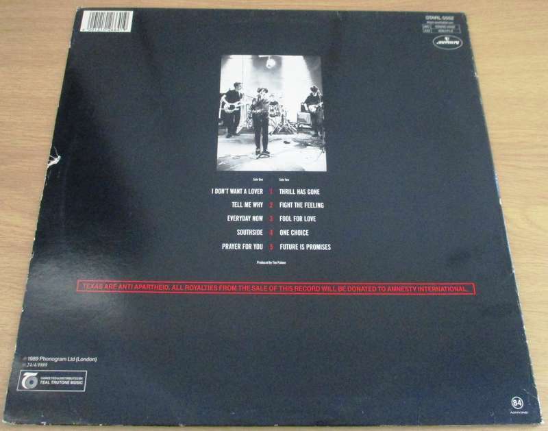 TEXAS Southside South African Pressing LP VINYL Record generic inner sleeve