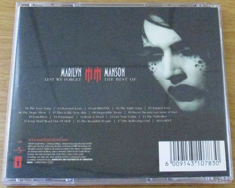 MARILYN MANSON Lest we Forget The Best of CD