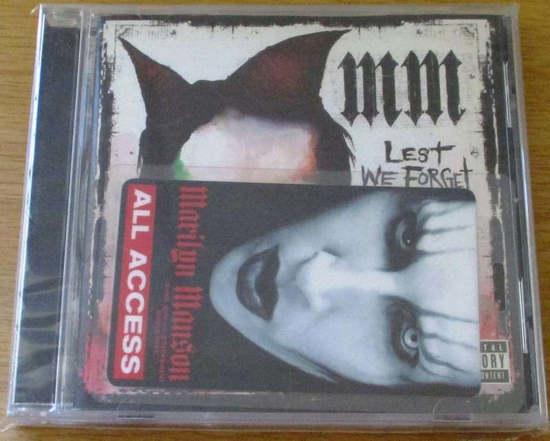 MARILYN MANSON Lest we Forget The Best of CD with laminated all access pass