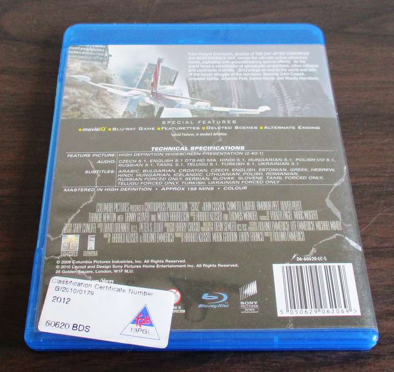 2012 BLU RAY John Cusack [BLU RAY SHELF]