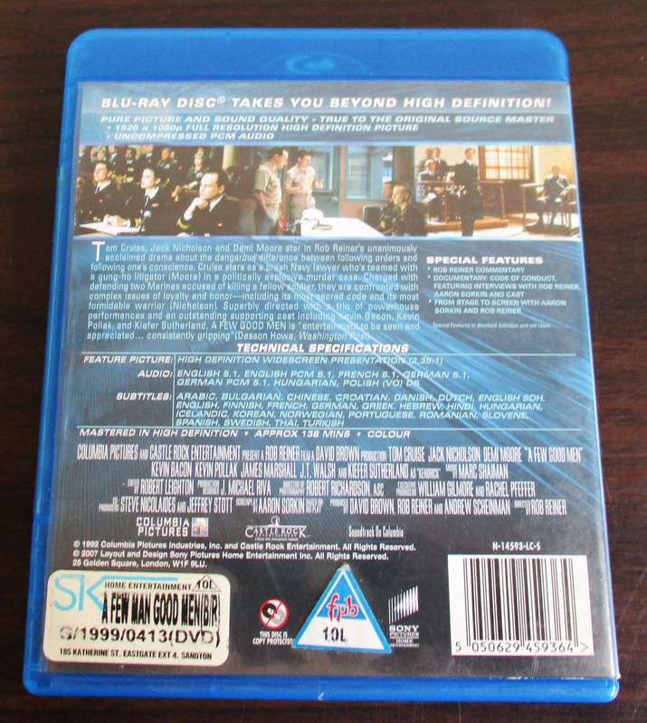 A FEW GOOD MEN BLU RAY Tom Cruise Demi Moore Jack Nicholson [BLU RAY SHELF]