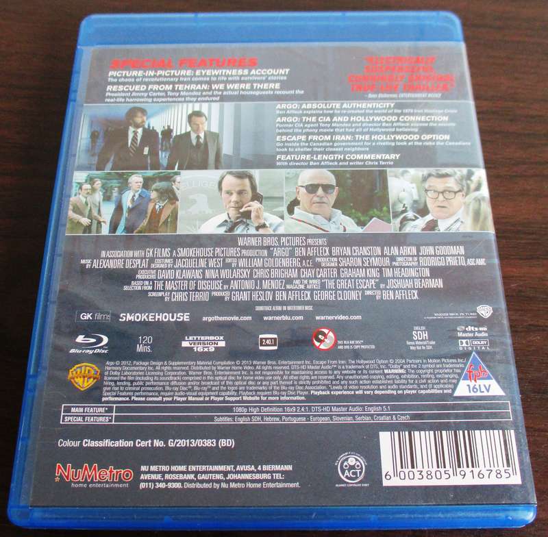 ARGO BLU RAY Ben Affleck [BLU RAY SHELF]