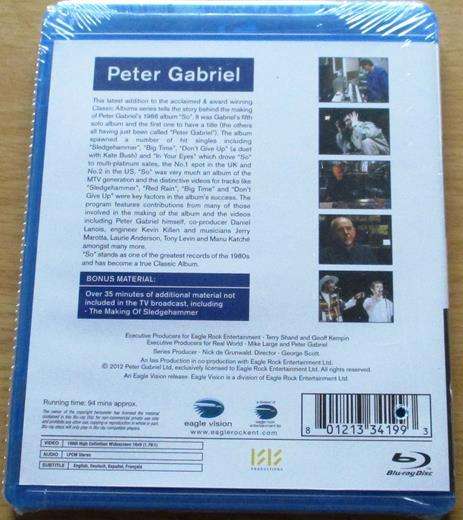 PETER GABRIEL So BLU RAY [Region A]