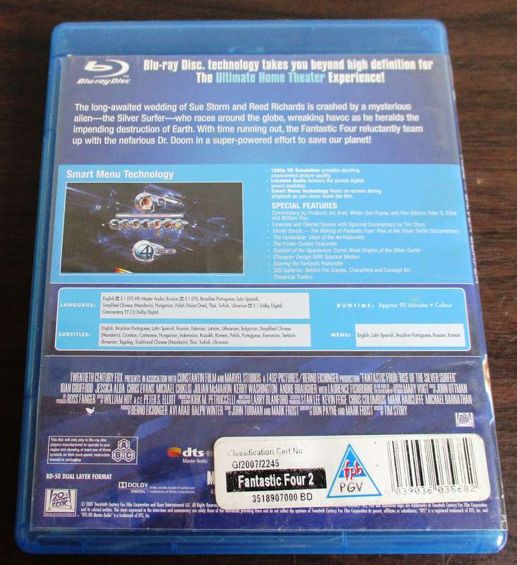 FANTASTIC FOUR Rise of the Silver Surfer BLU RAY [BLU RAY SHELF]