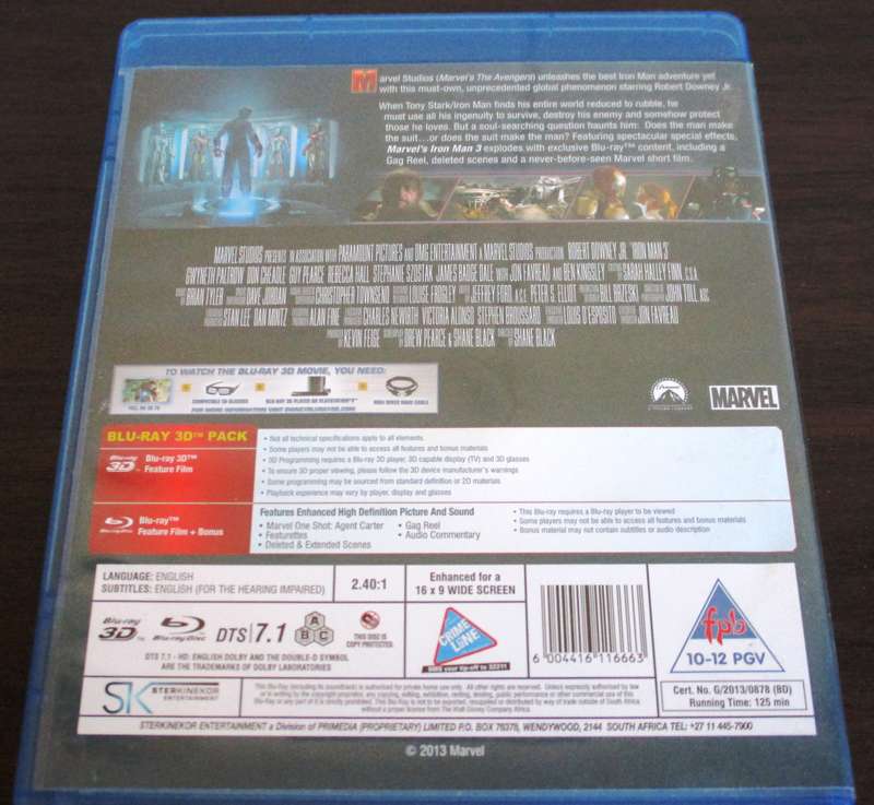 IRON MAN 3 BLU RAY + 3D BLU RAY [BLU RAY SHELF]