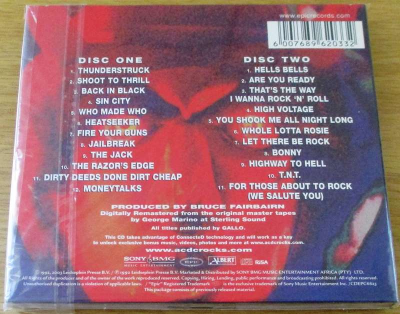 AC/DC Live 2 CD Collector's Edition digipak South African Release 2xCD [main stock room]