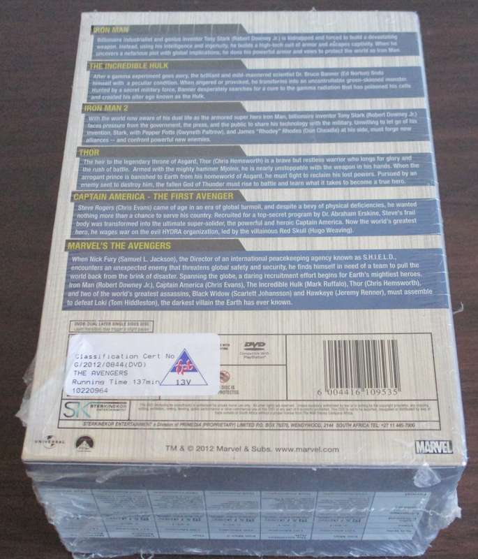 MARVEL'S AVENGERS 6 MOVIE COLLECTION DVD BOXSET [BB BOTTOM WHITE SHELF]