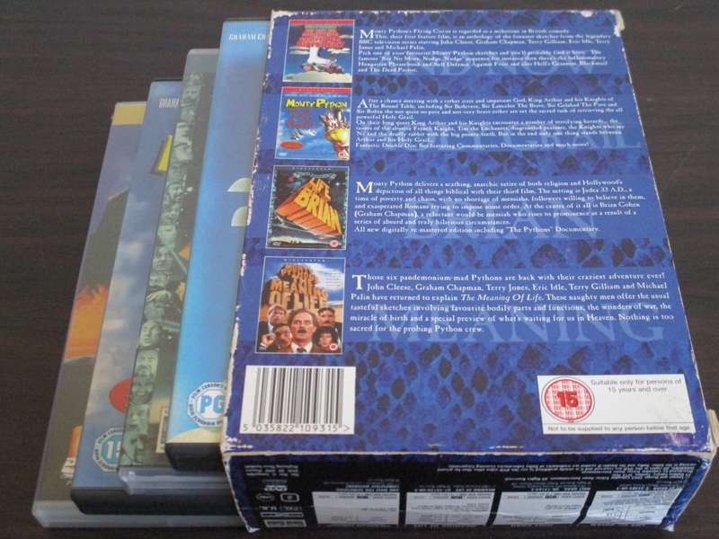 MONTY PYTHON'S THE MOVIES 4xDVD BOXSET [BB BOTTOM WHITE SHELF]