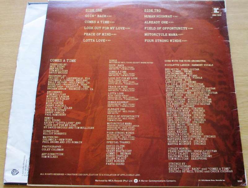 NEIL YOUNG Comes a Time LP VINYL RECORD