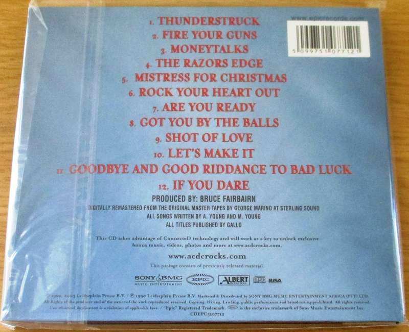 AC/DC The Razor's Edge IMPORT Digipak CD [main stock room]