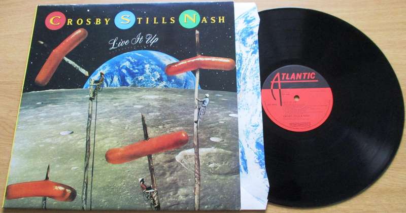 CROSBY STILLS + NASH Live it Up LP VINYL RECORD