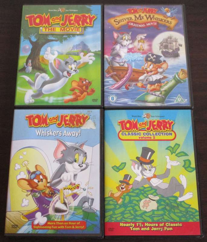 TOM AND JERRY Whiskers AwayClassic Collection Vol 2+Shiver Me Whiskers+The Movie 4xDVD [BBOX 7]
