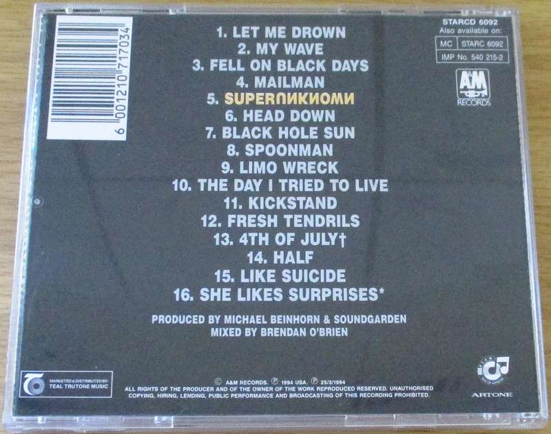 SOUNDGARDEN Superunknown CD [Zx12]