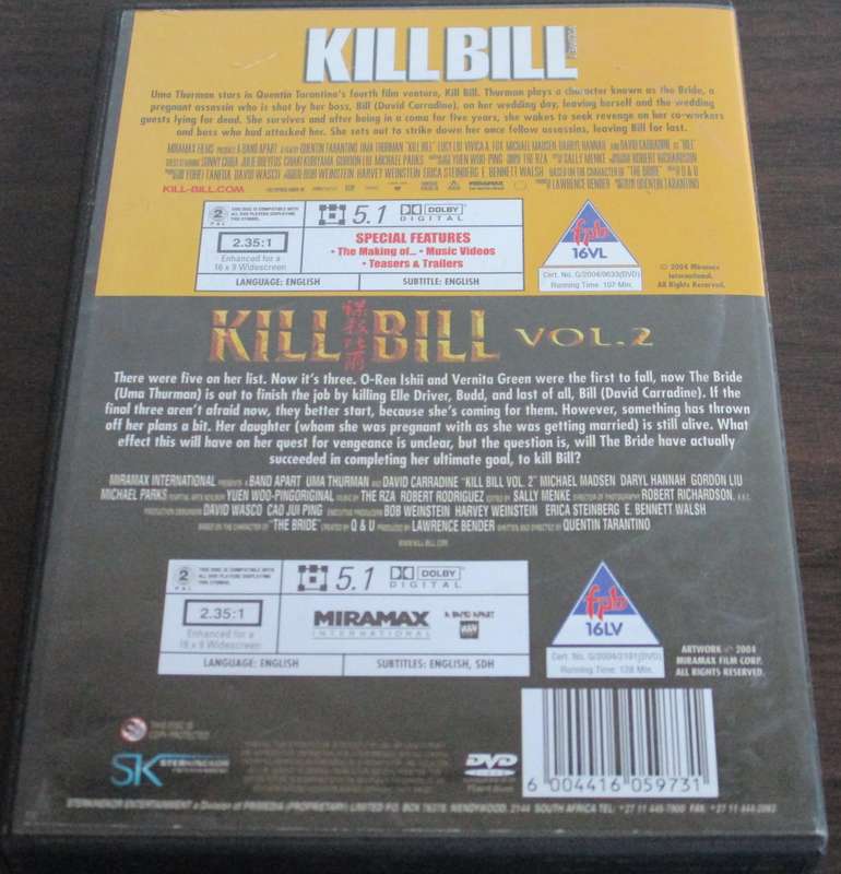 KILL BILL + KILL BILL Vol. 2 2xDVD [BBOX 8]