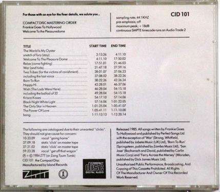 FRANKIE GOES TO HOLLYWOOD Welcome to the Pleasuredome CD  (msr]
