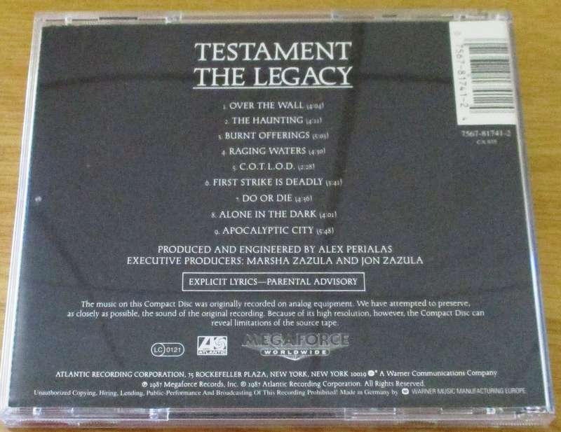 TESTAMENT The Legacy 1995 German repress CD [Shelf Z x 12]