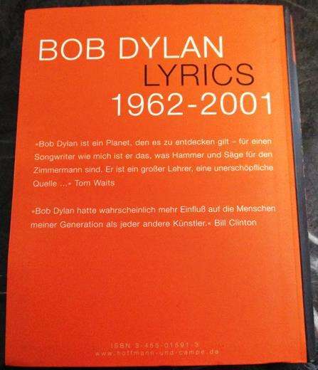 BOB DYLAN Lyrics 1962-2001] Book