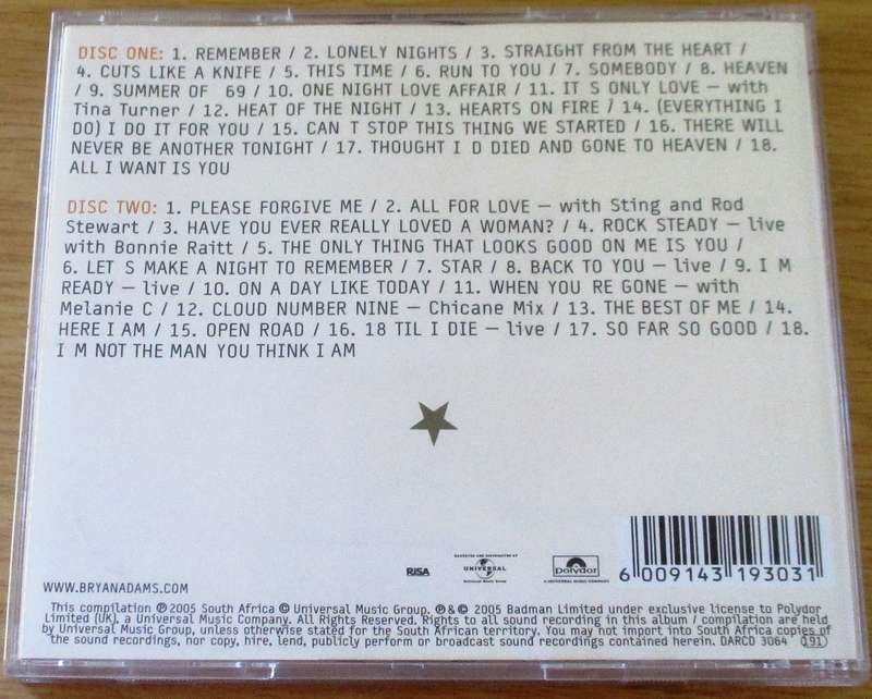 BRYAN ADAMS Anthology 2xCD [Gx28]