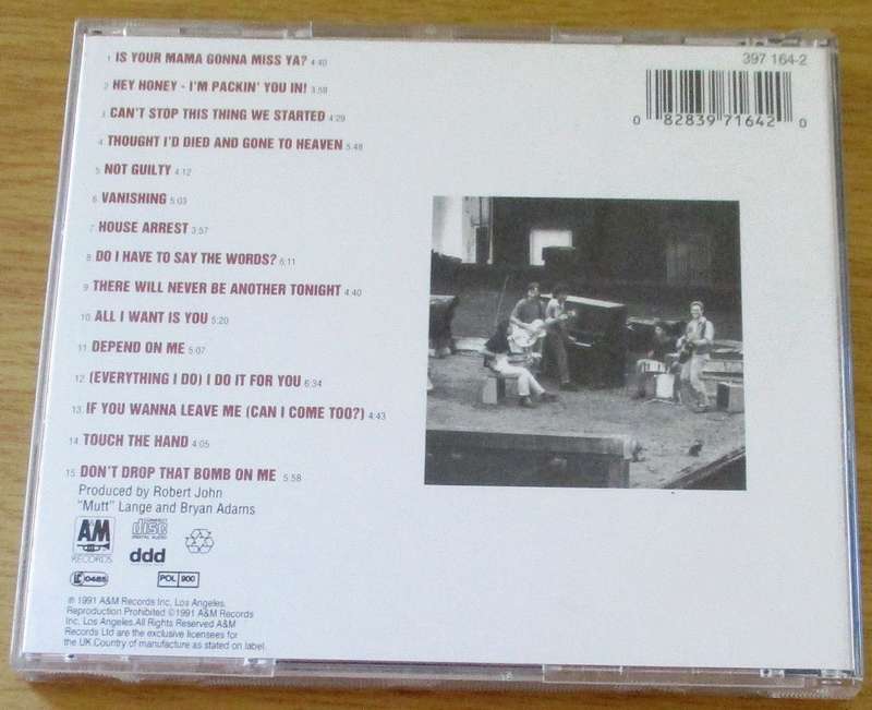 BRYAN ADAMS Waking Up the Neighbours CD [Gx28]