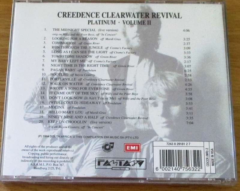 CREEDENCE CLEARWATER REVIVAL Platinum Volume II CD [Gx28]
