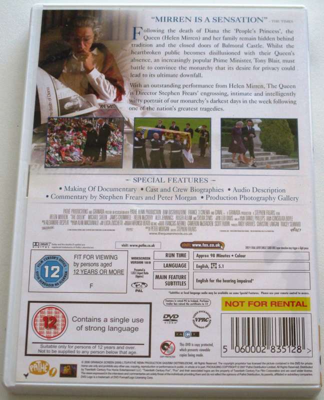 THE QUEEN DVD Helen Mirren [BBOX 9]