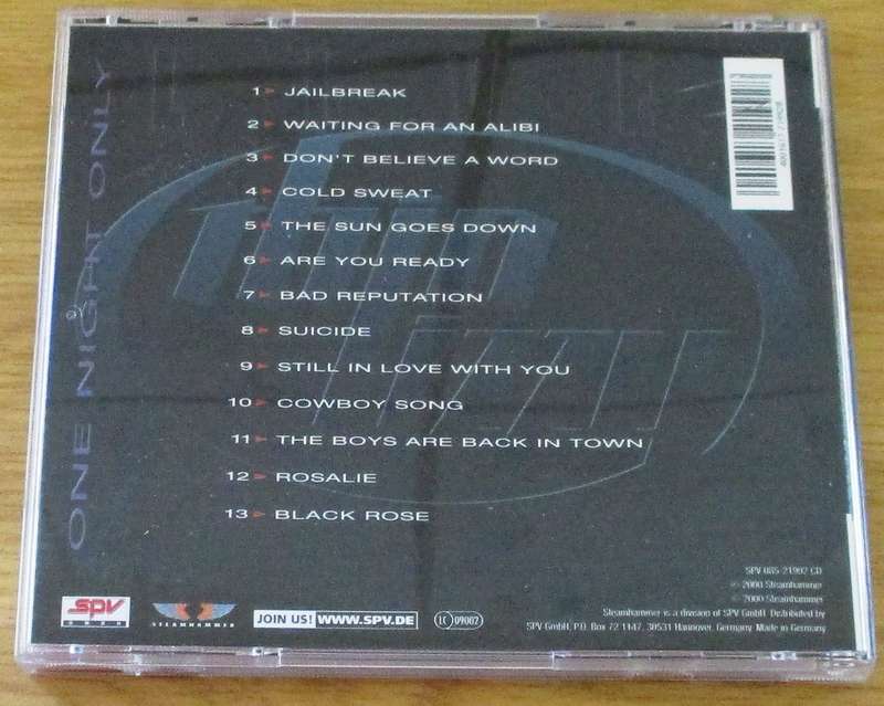 THIN LIZZY One Night Only CD [Gx24]