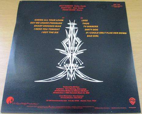 ZZ TOP Eliminator LP VINYL RECORD