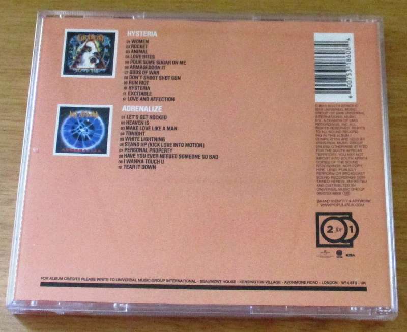 DEF LEPPARD Hysteria / Adrenalize 2xCD [Gx22]