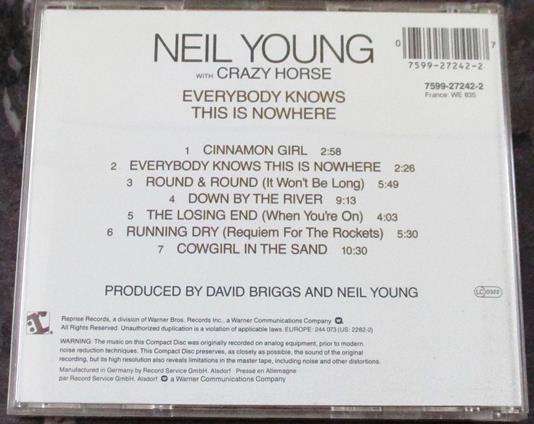 NEIL YOUNG with CRAZY HORSE Everybody Knows This is Nowhere CD