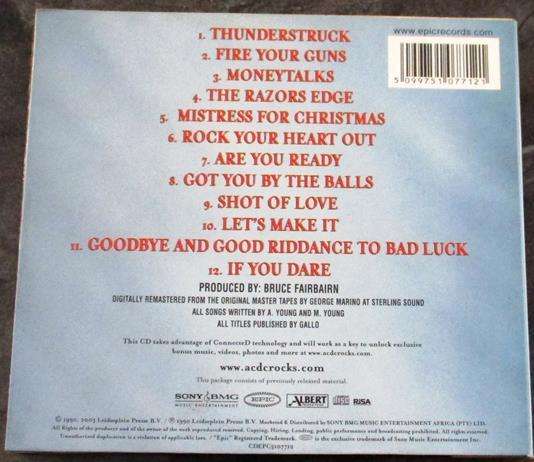 AC/DC The Razor's Edge Digipak CD