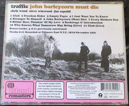 TRAFFIC John Barleycorn Must Die CD