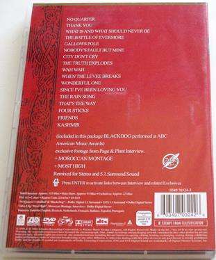 JIMMY PAGE + ROBERT PLANT No Quarter Unledded DVD