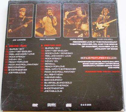 BAD COMPANY In Concert Merchant of Cool 2xDVD