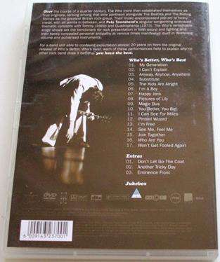 THE WHO Who's Better, Who's Best DVD