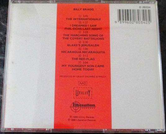 BILLY BRAGG The Internationale CD [Gx36]